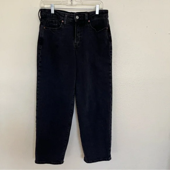 Old Navy High-Rise OG Loose Secret-Smooth Pockets Jeans Black Wash Size 6 Petite - Picture 3 of 12
